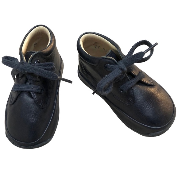 Elefanten Blue Leather Baby Hightop Shoes 17 / US 3 - Picture 4 of 8